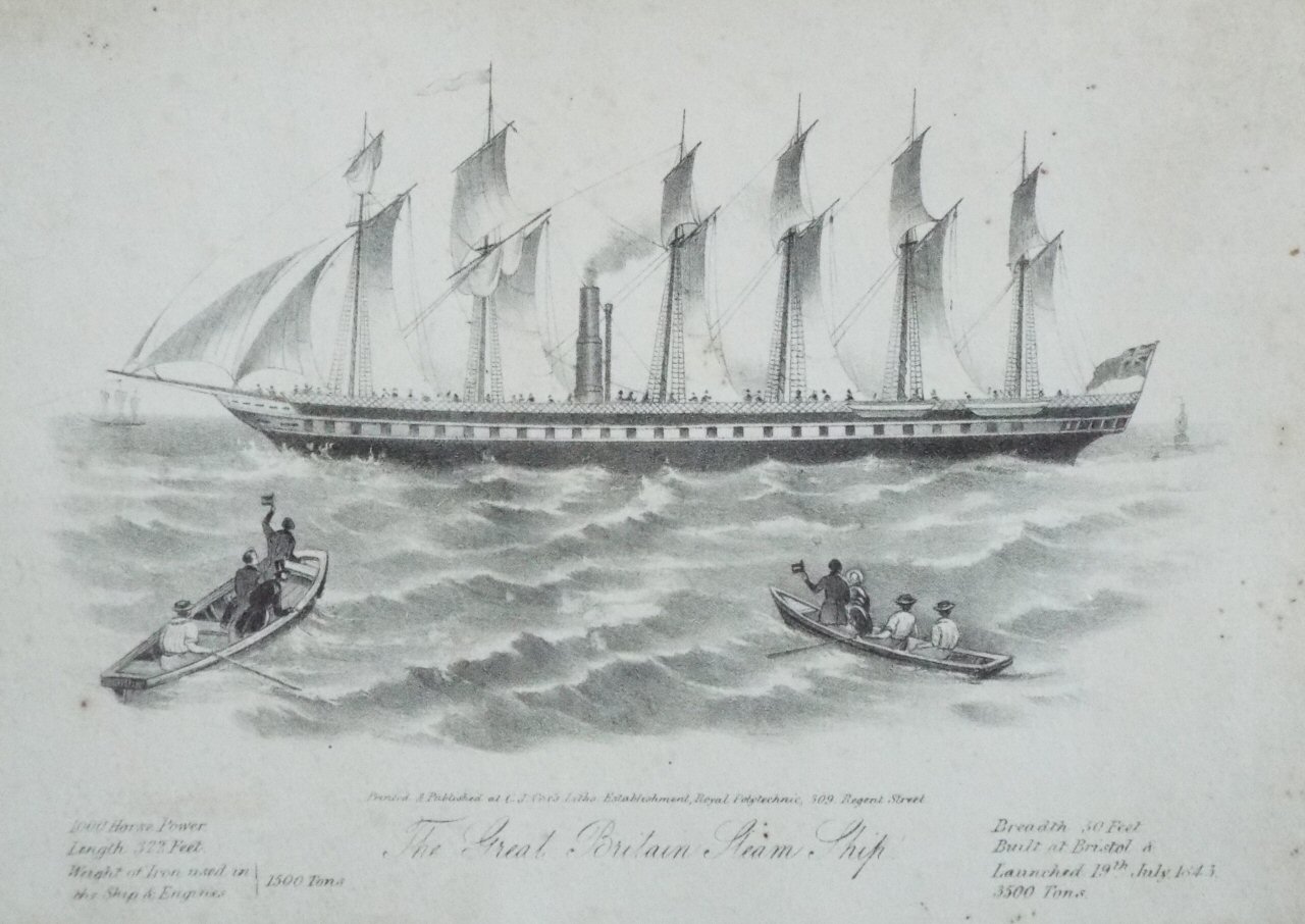 Lithograph - The Great Britain Steam Ship.